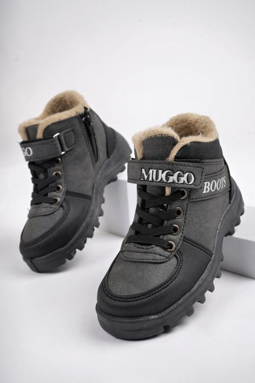 TRUDY Garantili Soğuğa Dayanıklı Kürklü Cırtlı ve Bağcıklı Çocuk Bot