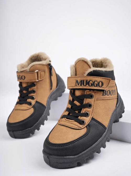 TRUDY Garantili Soğuğa Dayanıklı Kürklü Cırtlı ve Bağcıklı Çocuk Bot