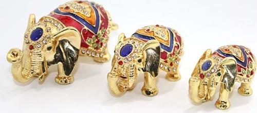 Taşlı 3'Lü Fil Figürü Biblo