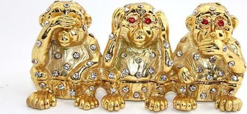 Taşlı 3'Lü Maymun Seti