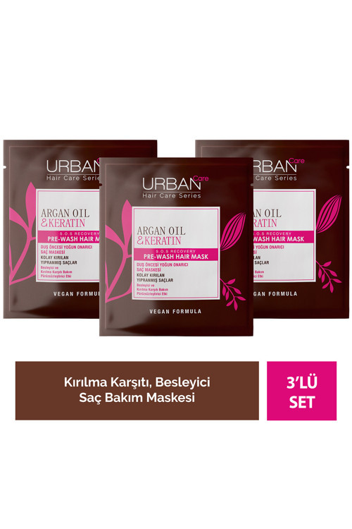 Argan Yağı&Keratin Kolay Kırılan Saçlara Özel Duş Öncesi Bakım Maskesi-50 ML- X3 Adet