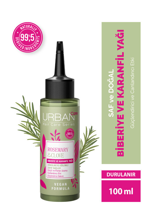 Rosemary & Clove Biberiye ve Karanfil Saç Bakım Yağı % 99.5 Doğal ve Saf 100 ML