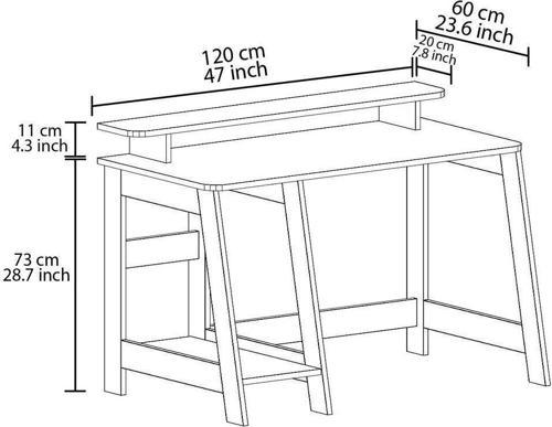 Country Ergonomik Çalışma Masası, Modern Bilgisayar Masası - Antik Ceviz