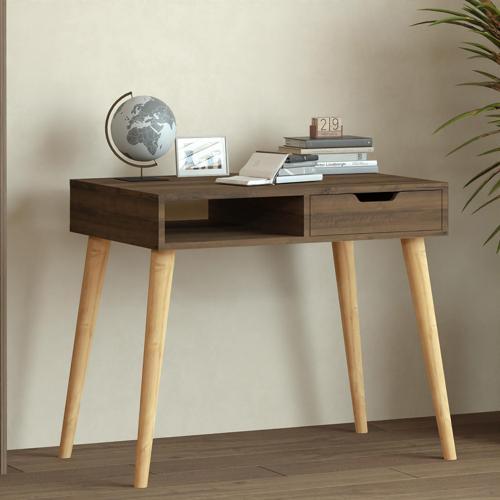 Offer Çalışma Masası, Bilgisayar Masası, Çekmeceli, Ahşap Ayak, Ev-Ofis Antik Ceviz