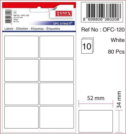 OFIS ETIKETI OFC-120 BEYAZ - (30 Adet)