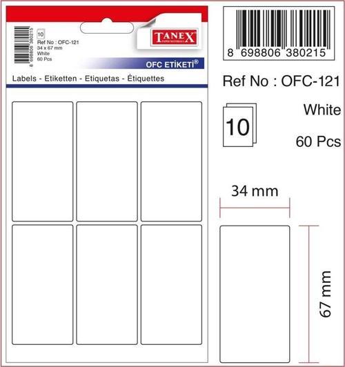 OFİS ETİKETİ OFC-121 BEYAZ - (30 Adet)