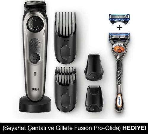 BT 7940 Saç & Sakal Şekillendirici AutoSense Teknoloji Gümüş Kablosuz Islak&Kuru Özel Çanta