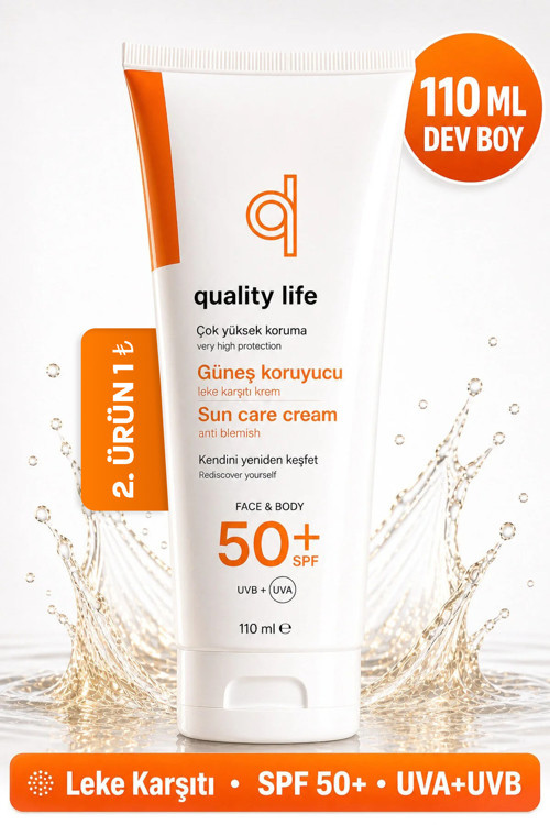 Yüz Güneş Kremi 110 ML - Su Bazlı Leke Karşıtı Güneş Koruyucu 50+ SPF Faktör Yüz + Vücut