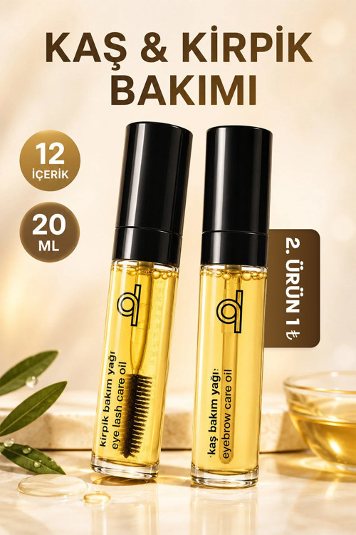 Kaş Kirpik Serumu 12 Aktifli 20 ML - Besleyici ve Uzatıcı Bakım Yağı Güçlendirici Uzatma