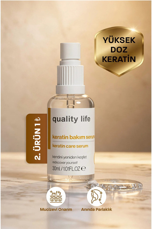 Keratin Yağı - Durulama Gerektirmeyen Saç Bakım Yağı - Keratin Serum Özel Seri Yanmış ve Yıpranmış