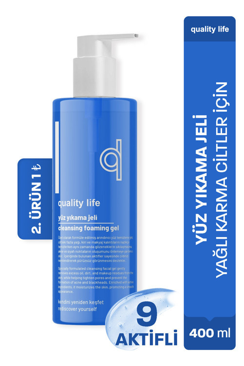 Yüz Temizleme Jeli 400 ML Yağlı Karma Ciltler İçin Sivilce Ve Akne Karşıtı Siyah Nokta Yıkama Jeli