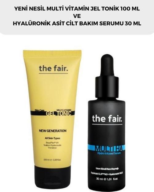 . Multi Vitamin Jel Tonik 100 ml ve Hyalüronik Asit Nemlendirici Cilt Bakım Serumu 30 ml