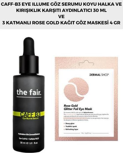 . Nemlendirici Cilt Bakım Serumu ve Dermal 3 Katmanlı Rose Gold Göz Maskesi 4 Gr