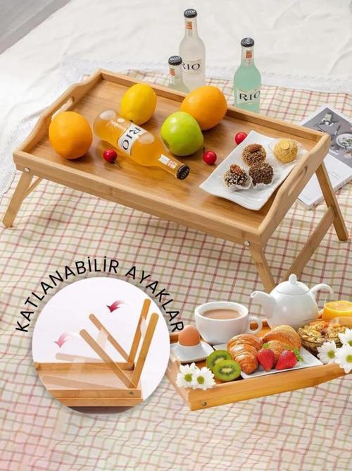 Katlanır Ayaklı Bambu Tepsi 50X30 Cm KAP-112
