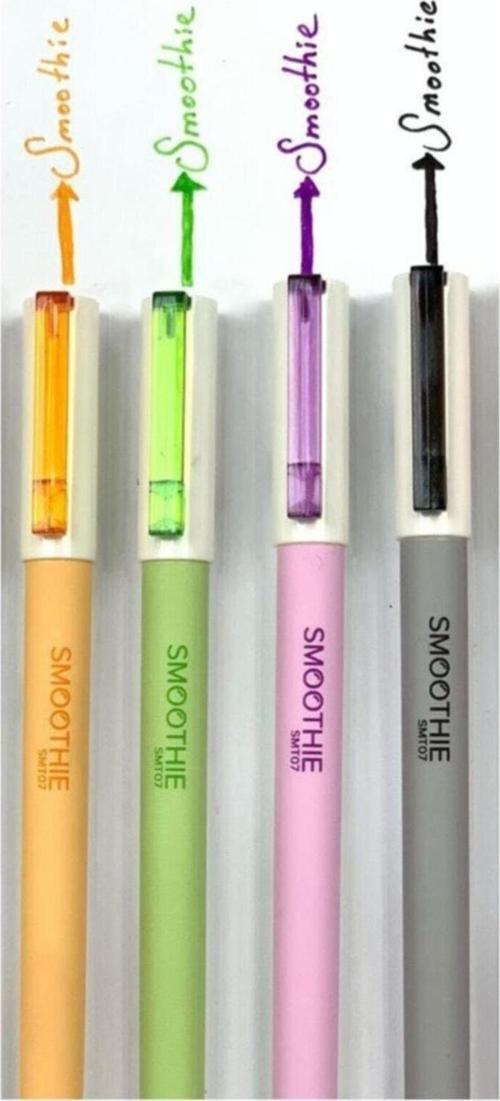 Smoothie Roller Jel Kalem Pastel Renkler 4'lü Set