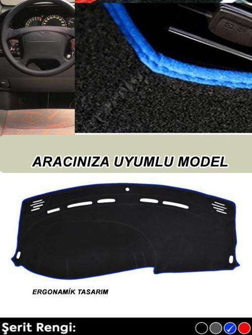 Toyota Aurıs (2012-2018) Modeller İçin Uyumlu 3D Ön Göğüs/Torpido Koruma - Mavi Şerit