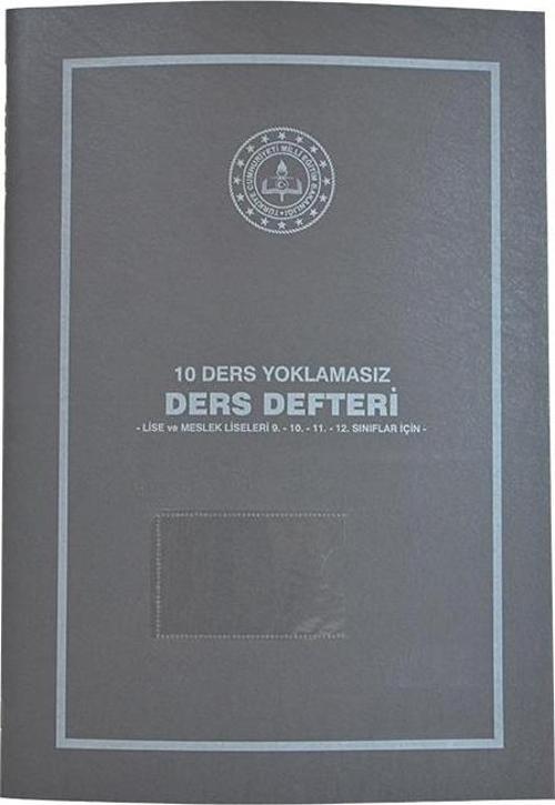 10 Ders Yoklamasız Ders Defteri Gri Plastik Kapak 419