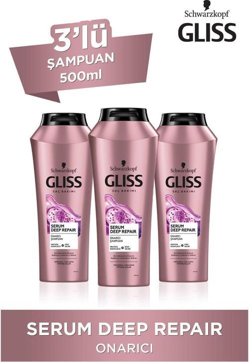 Serum Deep Repair Onarıcı Şampuan - Protein Kompleksi Ve Hint Inciri Ile 500 Ml X 3 Adet