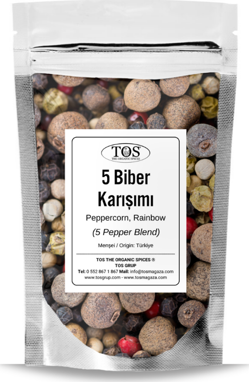 5 Biber Karışımı 1 kg (1. Kalite) Piper nigrum / Peppercorn, 5 Pepper Blend