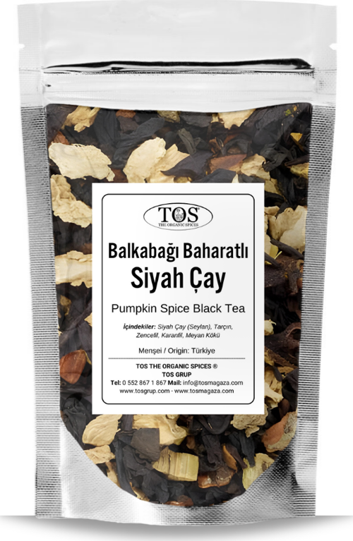 Balkabağı Baharatlı Siyah Çay 40 gr (1. Kalite) Pumpkin Spiced Black Tea