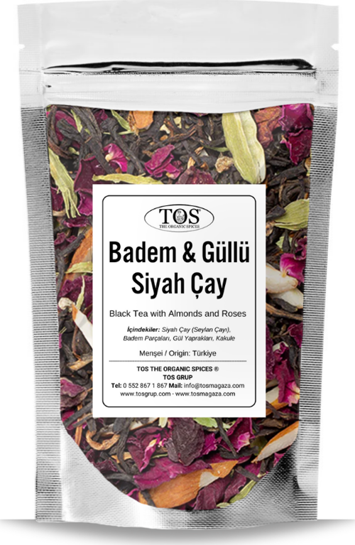 Badem ve Güllü Siyah Çay 40 gr (1. Kalite) Almond and Rose Black Tea