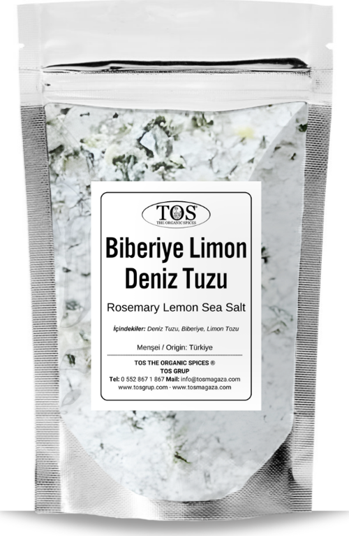 Biberiye Limon Deniz Tuzu 500 gr (1. Kalite) Rosemary Lemon Sea Salt