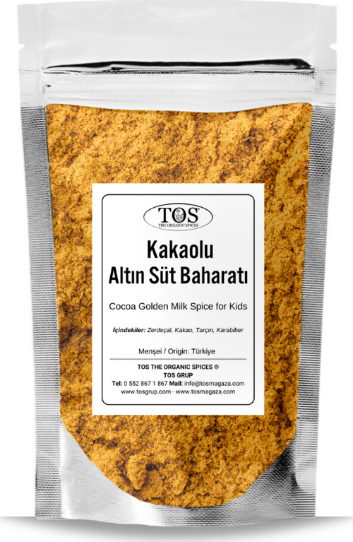 Çocuklar için Kakaolu Altın Süt Baharatı 500 gr Kid's Cocoa Golden Milk Spice - Premium Quality