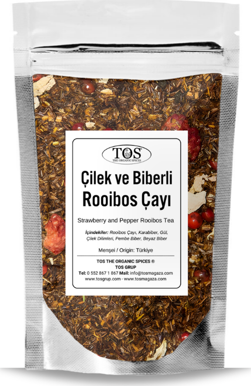 Çilek ve Biberli Rooibos Çayı 40 gr (1. Kalite) Strawberry and Pepper Rooibos Tea