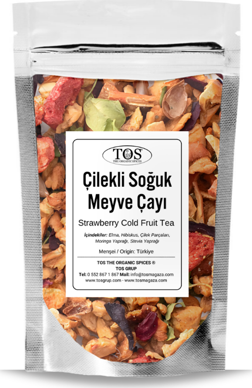Çilekli Soğuk Meyve Çayı 250 gr (1. Kalite) Strawberry Iced Fruit Tea