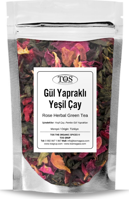 Gül Bitkisel Yeşil Çay 100 gr (1. Kalite) Rose Herbal Green Tea