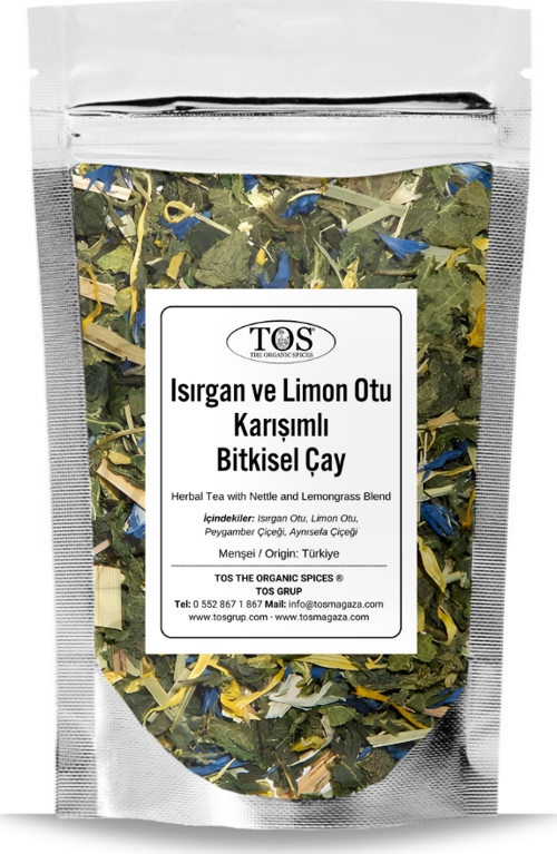 Isırgan ve Limon Otu Karışımlı Bitki Çayı 100 gr (1. Kalite) Nettle and Lemongrass Herbal Tea