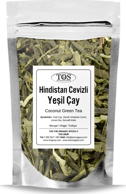 Hindistan Cevizli Yeşil Çay 250 gr (1. Kalite) Coconut Green Tea