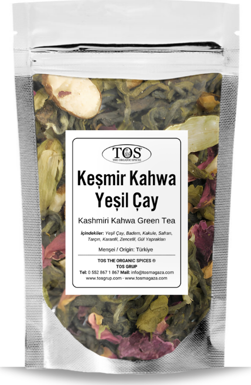Keşmir Kahwa Yeşil Çay 100 gr (1. Kalite) Kashmir Kahwa Green Tea