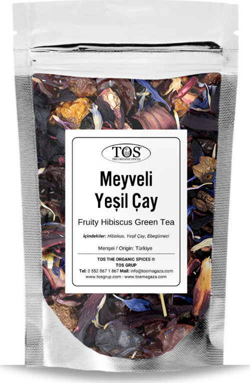 Meyveli Hibiskus Yeşil Çay 250 gr (1. Kalite) Fruity Hibiscus Green Tea