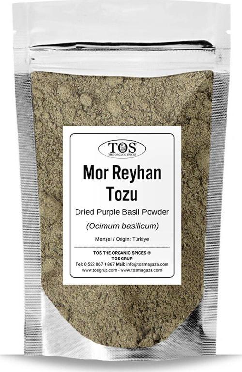 Mor Reyhan Tozu 100 gr (1. Kalite) Ocimum basilicum / Dried Purple Basil Powder
