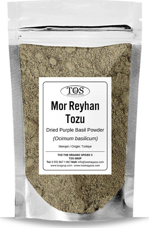 Mor Reyhan Tozu 500 gr (1. Kalite) Ocimum basilicum / Dried Purple Basil Powder