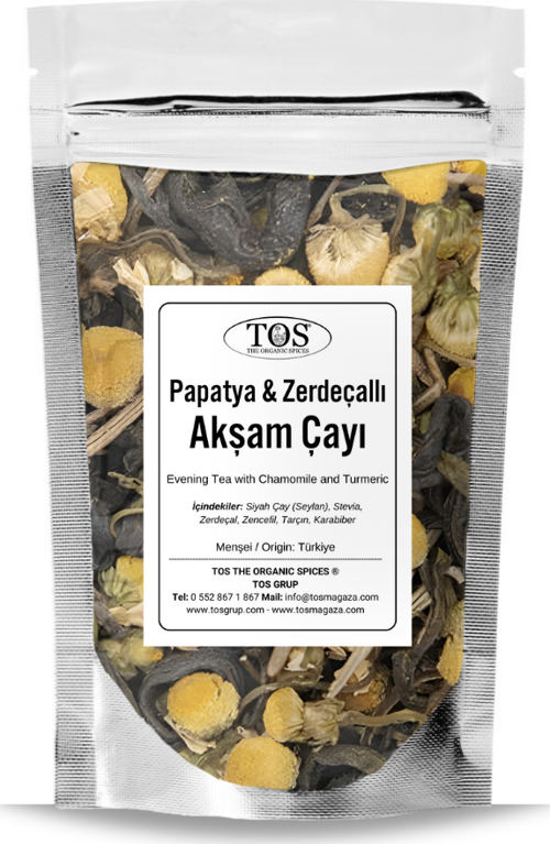 Papatya ve Zerdeçallı Akşam Çayı 100 gr (1. Kalite) Chamomile and Turmeric Evening Tea