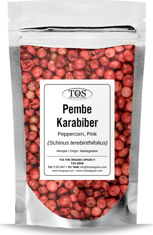 Pembe Karabiber Bütün 1 kg (1. Kalite) Schinus terebinthifolius / Peppercorn, Pink Whole