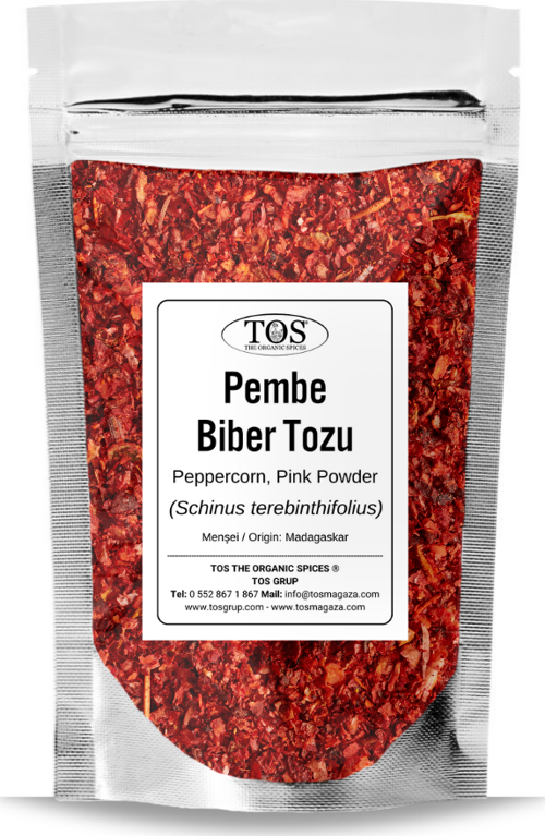 Pembe Karabiber Tozu 1 kg (1. Kalite) Schinus terebinthifolius / Peppercorn, Pink Ground