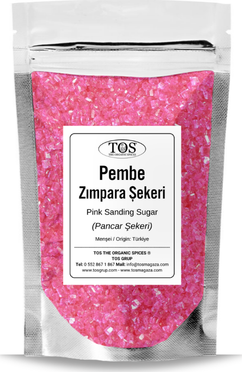 Pembe Zımpara Şekeri 1 kg Pink Sanding Sugar