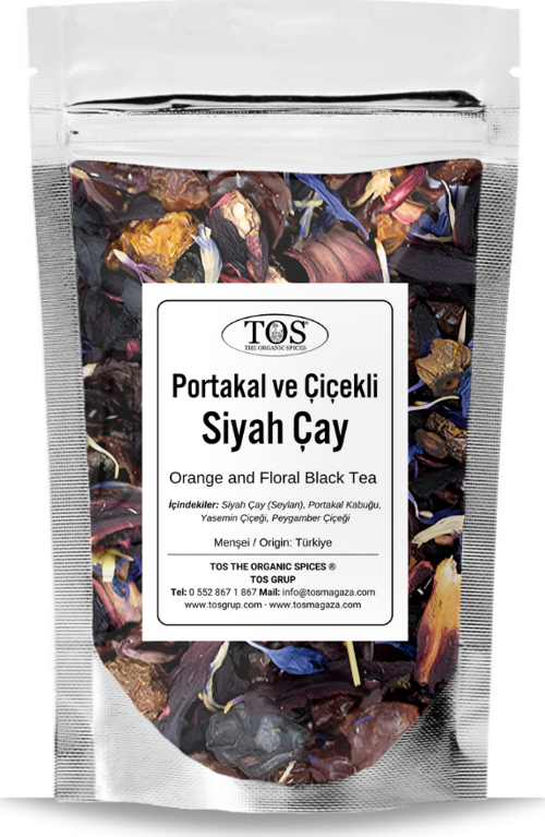 Portakal ve Çiçekli Siyah Çay 250 gr (1. Kalite) Orange and Floral Black Tea