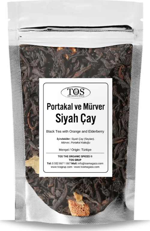 Portakal ve Mürverli Siyah Çay 100 gr (1. Kalite) Orange and Elderflower Black Tea