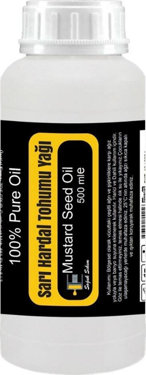 Sarı Hardal Tohumu Yağı 500 ml Soğuk Sıkım / Yellow Mustard Seed Oil, Cold Pressed