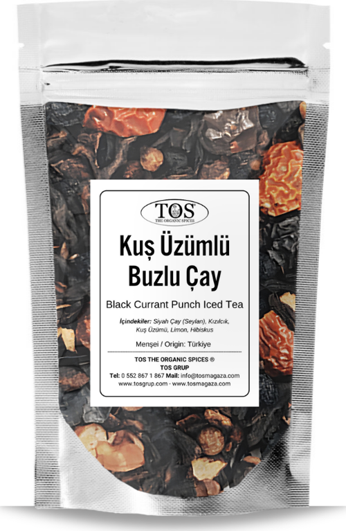 Siyah Kuş Üzümü Punch Buzlu Çay 100 gr (1. Kalite) Black Currant Punch Iced Tea