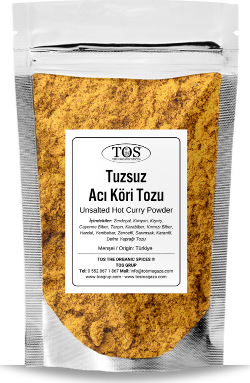 Tuzsuz Acı Köri Tozu 500 gr Salt-Free Hot Curry Powder - Premium Quality | Baharat Karışımı