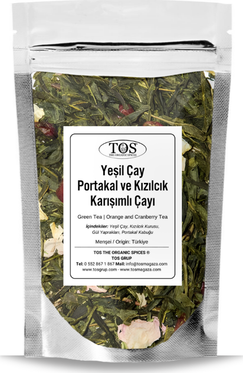 Yeşil Çay | Portakal ve Kızılcık Çayı 40 gr (1. Kalite) Green Tea | Orange and Cranberry Tea
