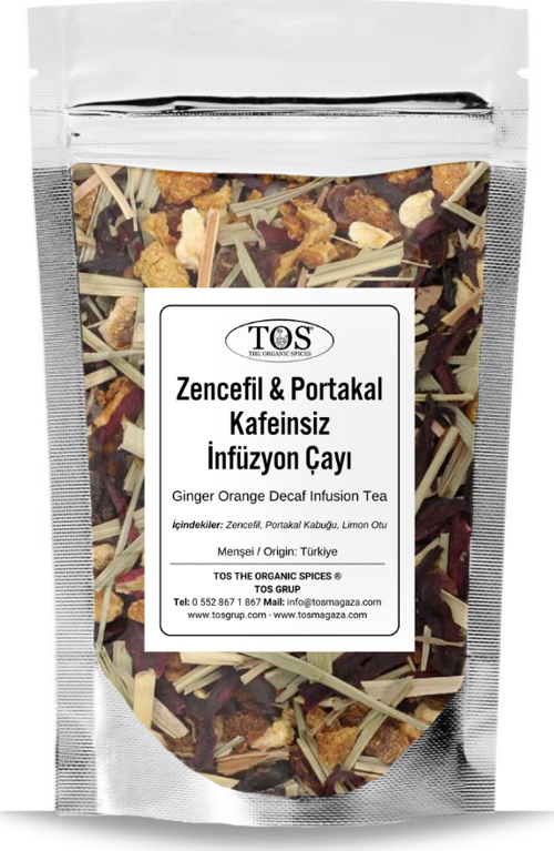 Zencefil Portakal Kafeinsiz İnfüzyon Çayı 100 gr (1. Kalite) Ginger Orange Caffeine-Free Tea