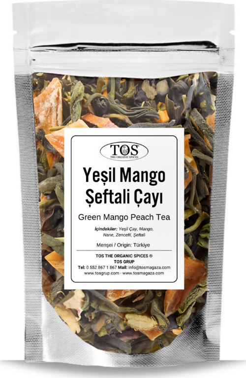 Yeşil Mango Şeftali Çayı 100 gr (1. Kalite) Green Mango Peach Tea