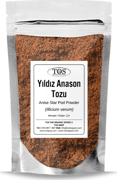 Yıldız Anason Tozu 100 gr (1. Kalite) Illicium verum / Çin Anasonu, Star Anise Ground