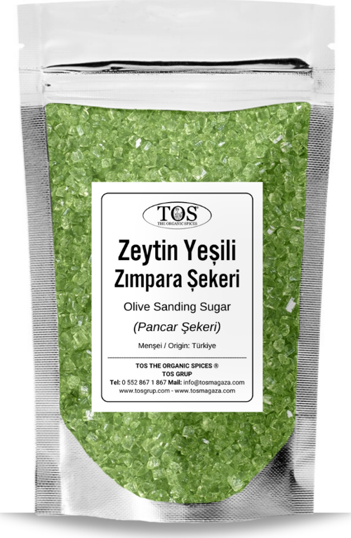 Zeytin Yeşili Zımpara Şekeri 1 kg Olive Green Sanding Sugar